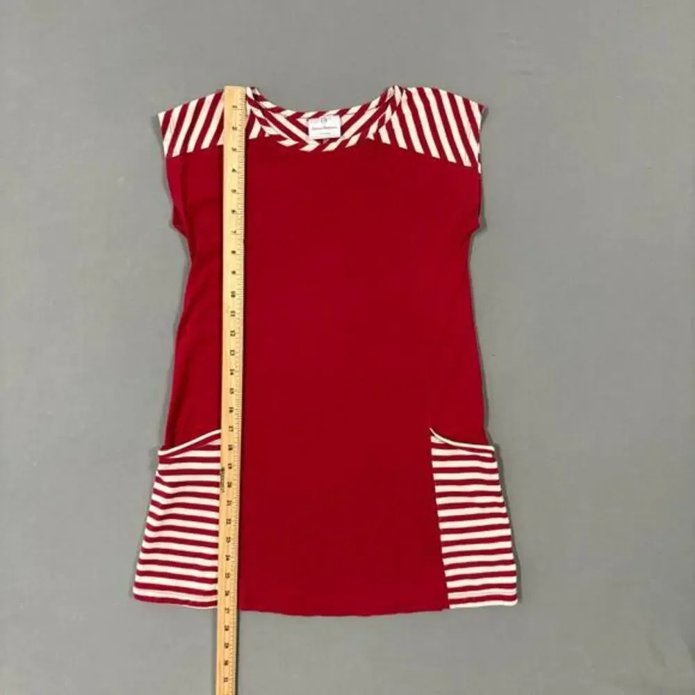 HANNA ANDERSSON Girls Red Cotton Sleeveless Dress‎ W Pockets Size 130 cm US8